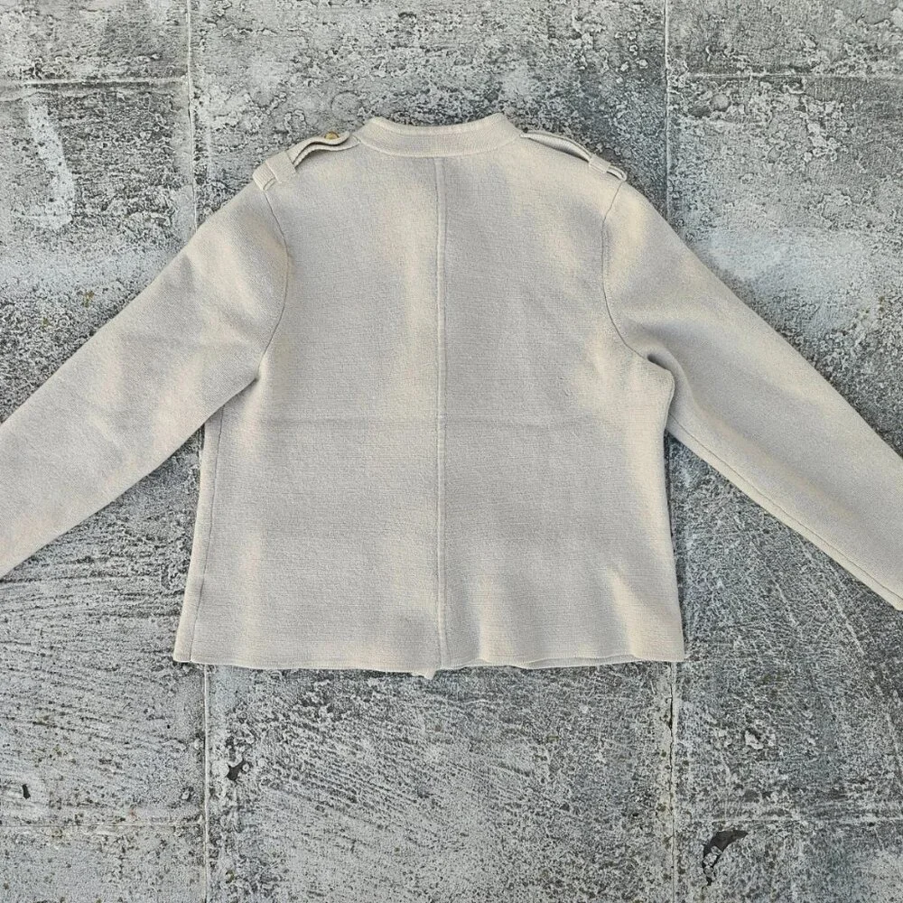 Pure Merino Wool Talbots Ladies Sweater Long Sleeve Gold Tone Button XLP Petite - Picture 2 of 9